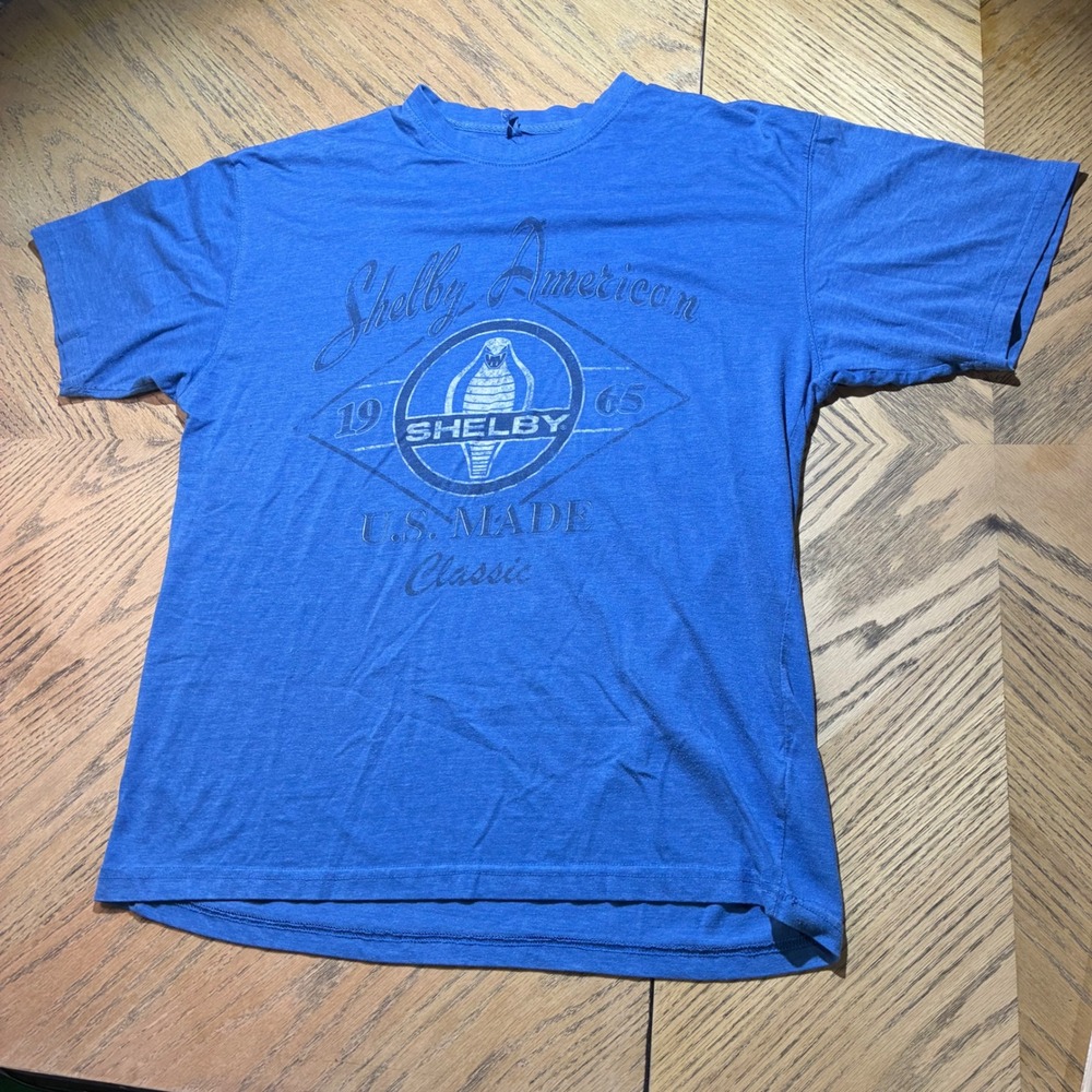 Out of Bounds Shelby American Cobra Graphic T-Shirt Mens Large Blue Heather 1965
